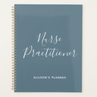 Nurse Practitioner Dusty Blue Script Personalized