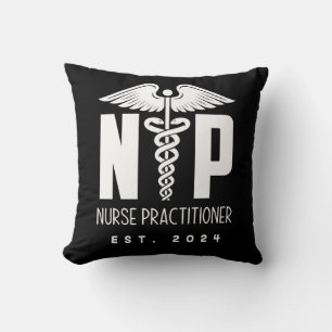 Nurse Practitioner EST 2024 Throw Pillow