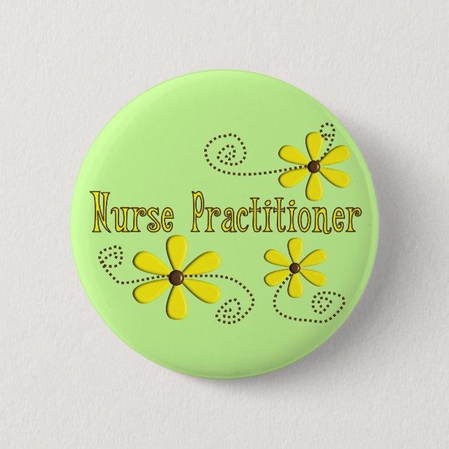 Nurse Practitioner Gifts Daisies Design 2 Inch Round Button (Front)