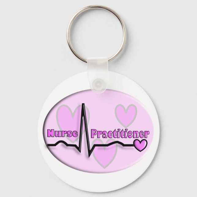 Nurse Practitioner Gifts- QRS Segment Design Keychain (Front)