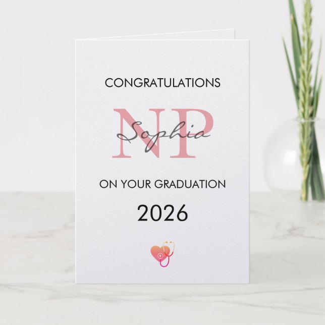 Nurse Practitioner Graduation Personalized 2026 Card (Front)
