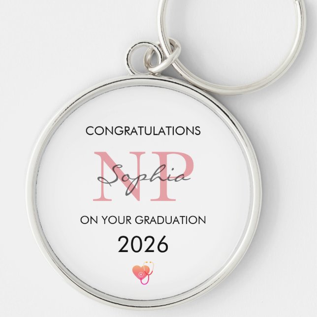 Nurse Practitioner Graduation Personalized 2026 Keychain (Front)