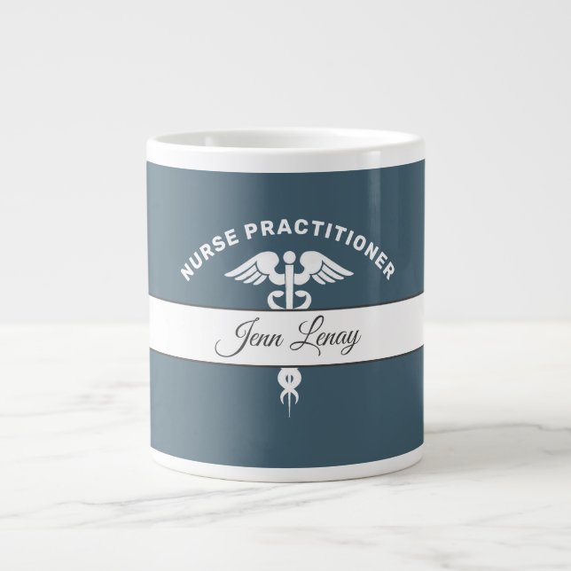 Nurse Practitioner Graduation Script Personalized Large Coffee Mug (Front)