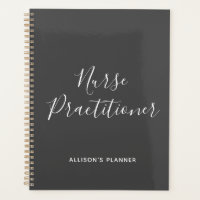 Nurse Practitioner Grey White Script Personalized