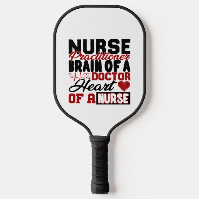 Nurse Practitioner Heart Shirt Pickleball Paddle (Front)