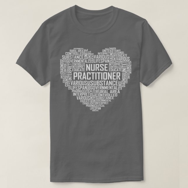 Nurse Practitioner Heart T-Shirt (Design Front)
