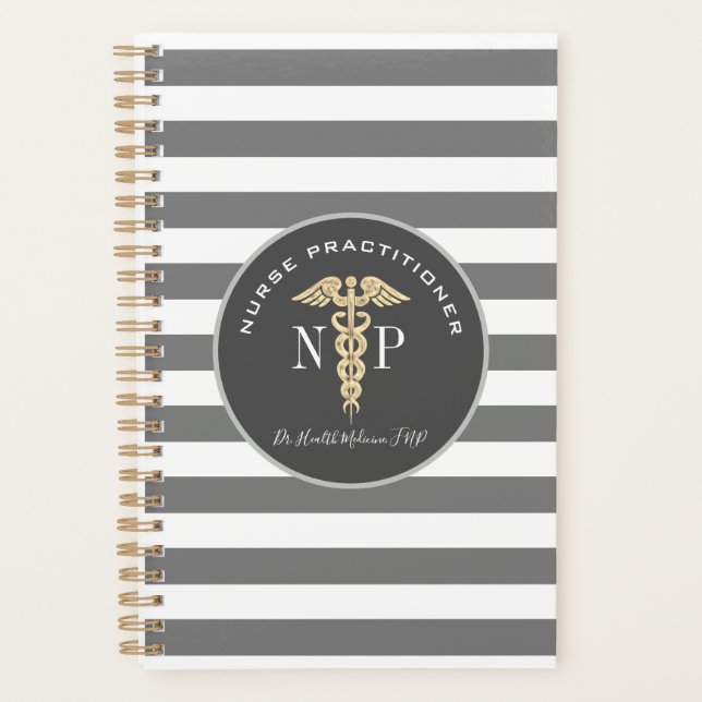 Nurse Practitioner Medical Grey Personalized Planner (Front)