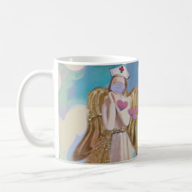 Nurse Practitioner Medical Healthcare Angel Art Coffee Mug (Left)