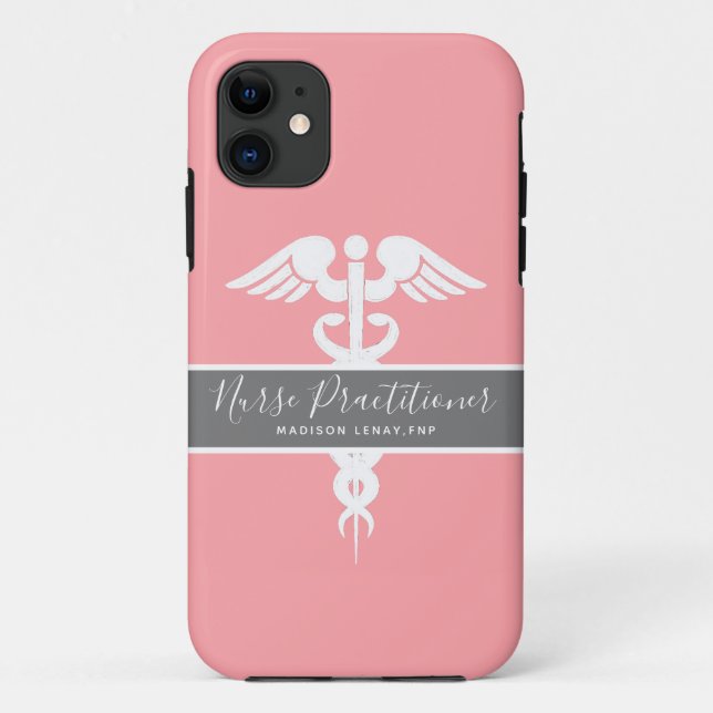 Nurse Practitioner Medical Pink Personalized Case-Mate iPhone Case (Back)