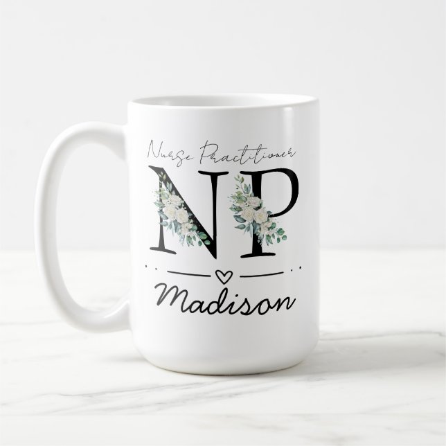 Nurse Practitioner Mug, Personalized Nurse Practit Coffee Mug (Left)