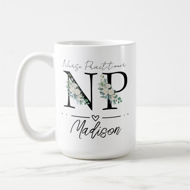 Nurse Practitioner Mug, Personalized Nurse Practit Coffee Mug (Left)