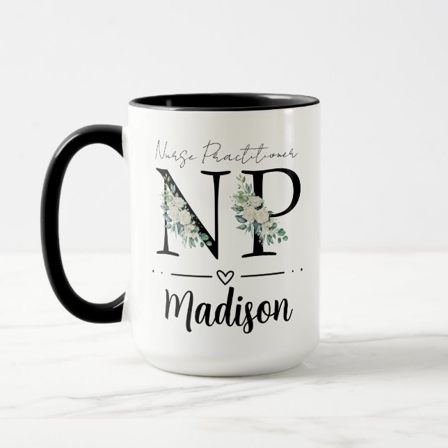Nurse Practitioner Mug, Personalized Nurse Practit Mug (Left)