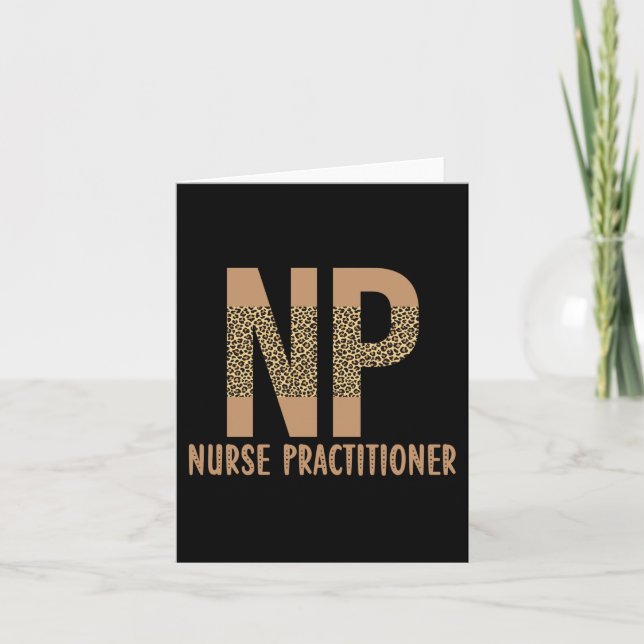 Nurse Practitioner NP nurse appreciation cheetah Card (Front)