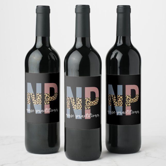 Nurse Practitioner NP nurse appreciation gifts Wine Label (Bottles)