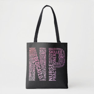 Nurse Practitioner NP Word Art Tote Bag