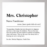 Nurse Practitioner Personalized Gift Poster