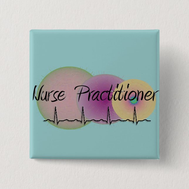 Nurse Practitioner QRS Design 2 Inch Square Button (Front)