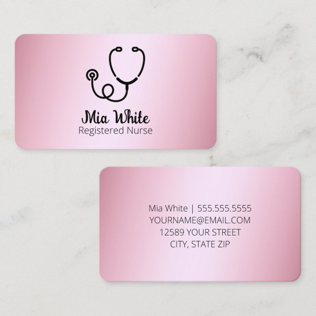 Nurse Practitioner RN Business Card (Front/Back)