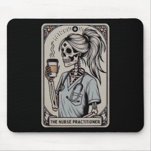 Nurse Practitioner Tarot Card Skeleton Halloween W Mouse Pad