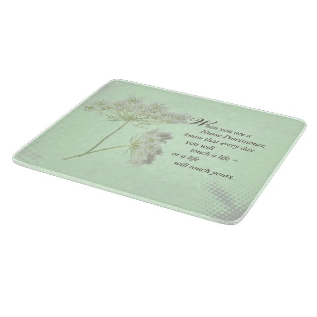 Nurse Practitioner Touch Lives Wildflower Cutting Board (Corner)