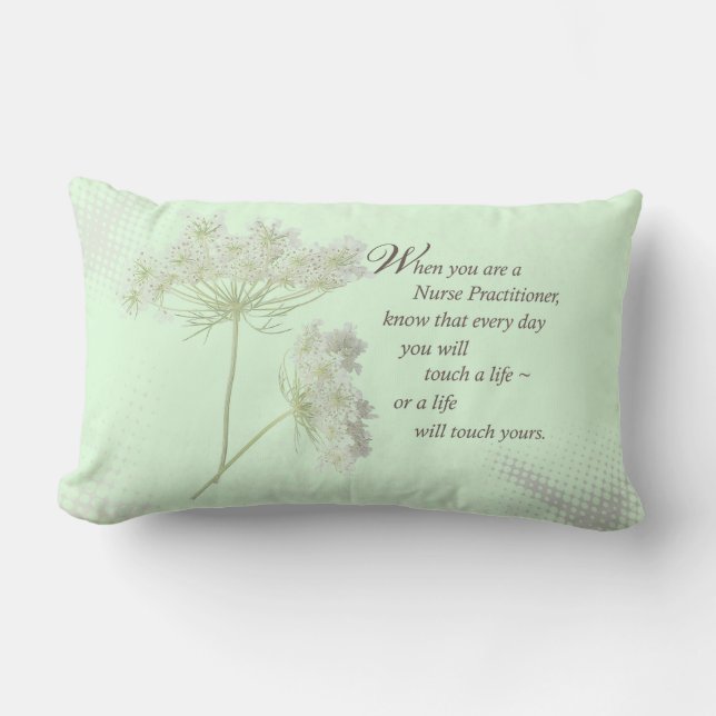 Nurse Practitioner Touch Lives Wildflower Lumbar Pillow (Front)