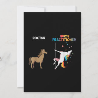 Nurse Practitioner Unicorn Dancing Pole Thank You Card