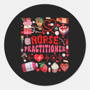 Nurse Practitioner Valentine's Day Nurse Tools Cut Classic Round Sticker