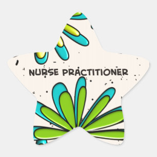 Nurse Practitioner Whimsical Flowers II Star Sticker