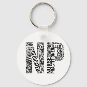 Nurse Practitioner Word Art NP Keychain