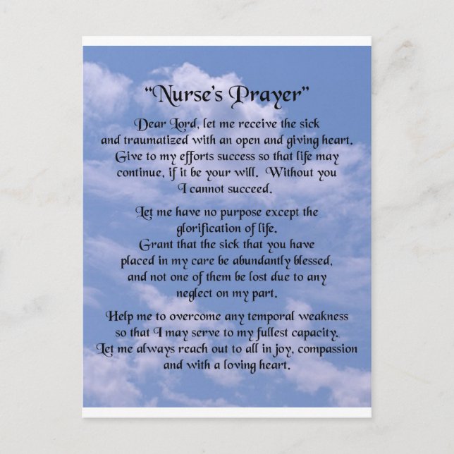 nurse prayer postcard (Front)