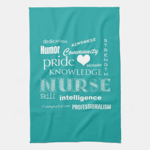 Nurse Pride-Attributes/Turquoise Kitchen Towel