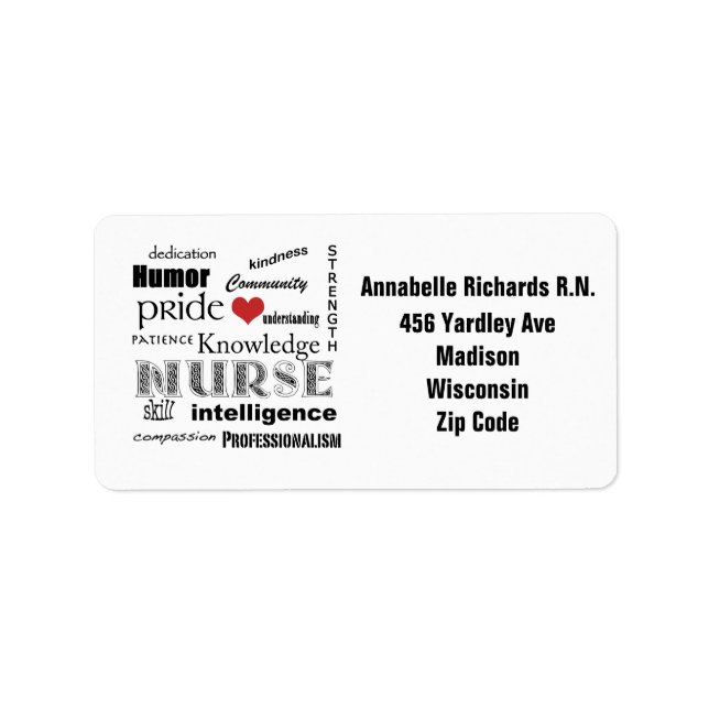 Nurse Pride+Personalize Name/Address Label (Front)