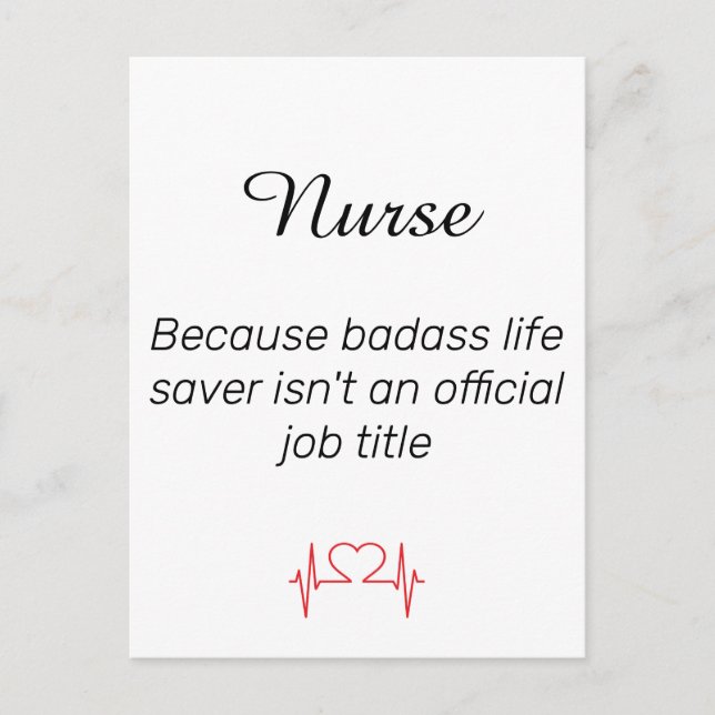 Nurse Proud Hero Job Nursing Quote Holiday Postcard (Front)