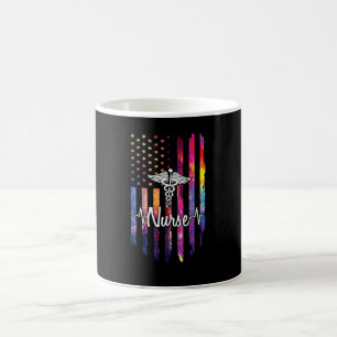 Nurse  Proud Nurse American Flag Usa Flag Nure Coffee Mug