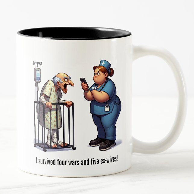 Nurse Puts Grandpa in Time-Out Two-Tone Coffee Mug (Creator Uploaded)