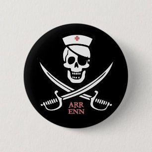 Nurse Rackam 2 Inch Round Button