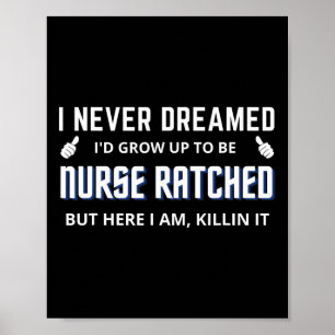 Nurse Ratched Funny Design Nursing Movie Character Poster
