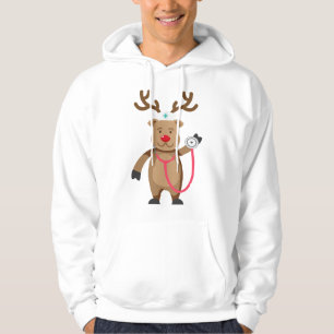 NURSE REINDEER Funny Cute Christmas Artwork Nursin Hoodie