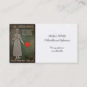 Nurse Requesting Donations WWI Business Card