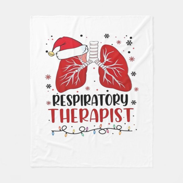 Nurse Respiratory Therapist Christmas, Lung Christ Fleece Blanket (Front)