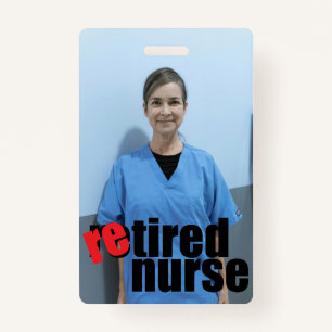 nurse retirement gift photo with message badge