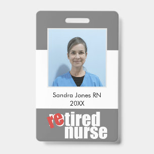 nurse retirement gift photo with message badge