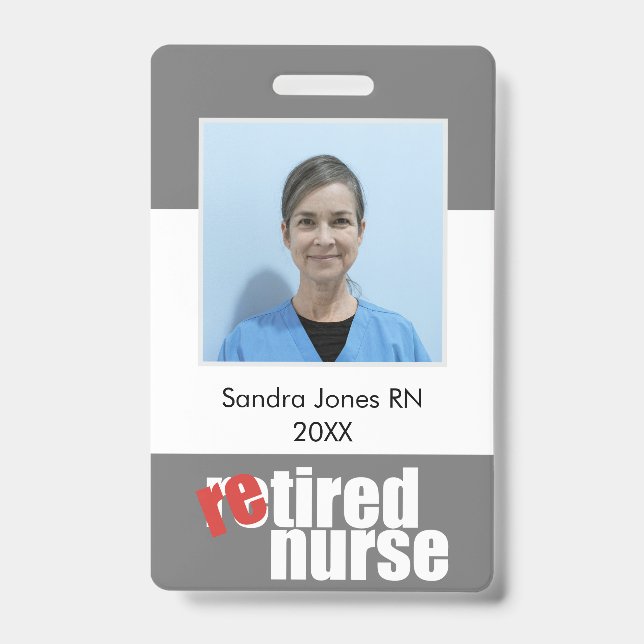 nurse retirement gift photo with message badge (Front)