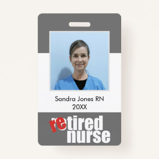 nurse retirement gift photo with message badge