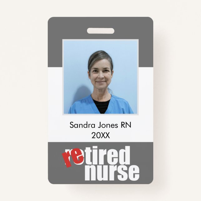 nurse retirement gift photo with message badge (Front)