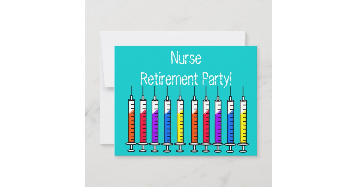 Nurse Retirement Party Invitations Syringes Design Zazzle Ca