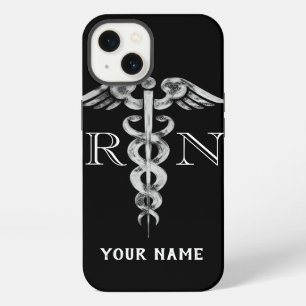 Nurse RN Black Elegant Medical Personalized iPhone 13 Case
