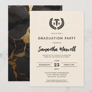 Nurse RN BSN Nursing School Graduation Party Invitation
