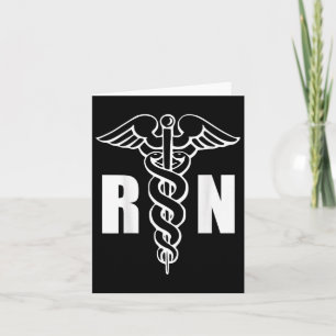 Nurse Rn Caduceus Medical Symbol Nursing (back Des Card