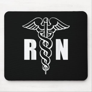 Nurse Rn Caduceus Medical Symbol Nursing (back Des Mouse Pad
